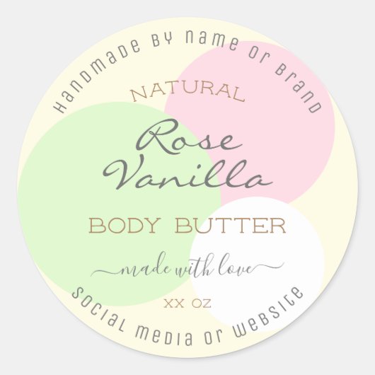 Eye Catching Product Verpakking Label Pastel Kleur (Voorkant)