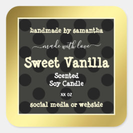 Eye Catching Product Verpakkingsetiketten Goud Lij Vierkante Sticker