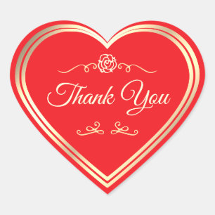 Eye Catching Red Gold Shimmer Lijst Schattige Beda Hart Sticker