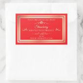 Eye Catching Red Product Label Gold Shimmer Lijst (Tas)