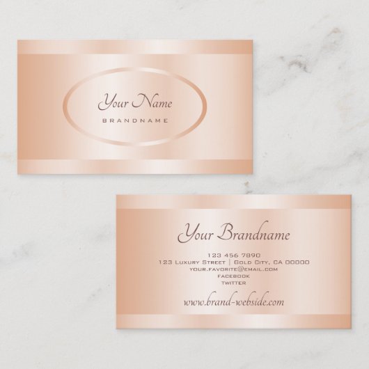 Eye Catching Roos Gold Effect Design Professional Visitekaartje (Voorkant / Achterkant)