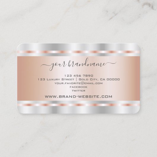 Eye Catching Roos Gold en Silver Professional Visitekaartje (Achterkant)