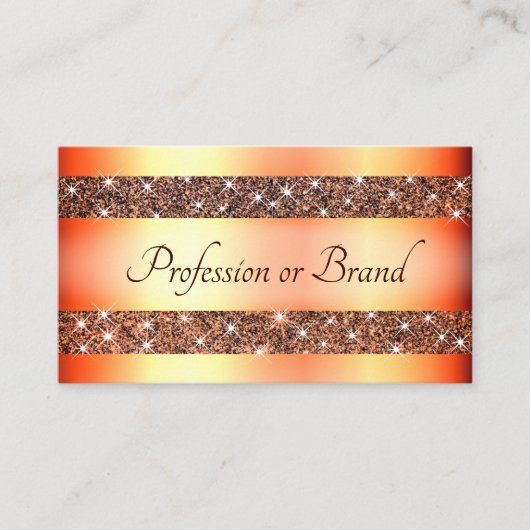 Eye Catching Roos Gold Gradient Glitter Sparkle Visitekaartje (Voorkant)