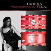 Eye Catching Ruby Red Glitter Vonk Sterren en Logo Visitekaartje