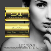 Eye Catching Shimmery Golden en Faux 3D Initialen Visitekaartje