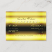 Eye Catching Shimmery Golden en Faux 3D Monogram Visitekaartje (Achterkant)