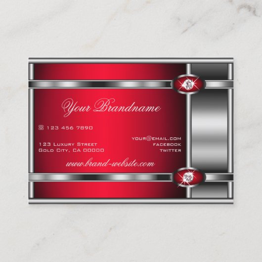 Eye Catching Silver-effect en rode gradiëntkleuren Visitekaartje (Achterkant)