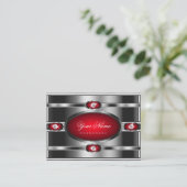 Eye Catching Silver-effect en rode gradiëntkleuren Visitekaartje (Staand voorkant)