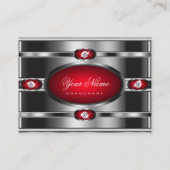 Eye Catching Silver-effect en rode gradiëntkleuren Visitekaartje (Voorkant)