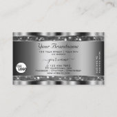 Eye Catching Silver Glitter Sparkle Stars toevoege Visitekaartje (Achterkant)