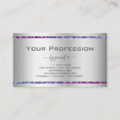 Eye Catching Silver Gradient Glitter Sparkly Stars Visitekaartje (Achterkant)