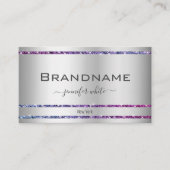 Eye Catching Silver Gradient Glitter Sparkly Stars Visitekaartje (Voorkant)