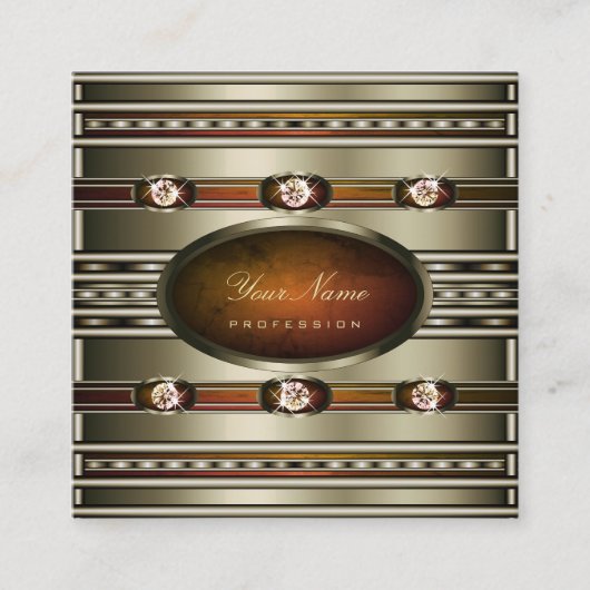 Eye Catching Silver met Oranje marmeren patronen Vierkante Visitekaartje (Voorkant)