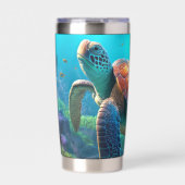 Eye Catching Turtle Image Mark Insulated Tumbler Geïsoleerde Drinkbeker (Voorkant)
