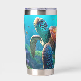 Eye Catching Turtle Image Mark Insulated Tumbler Geïsoleerde Drinkbeker