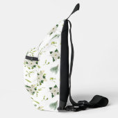 Eye-Catching White Green Floral Pattern Stylish Sling Bag (Rechts)