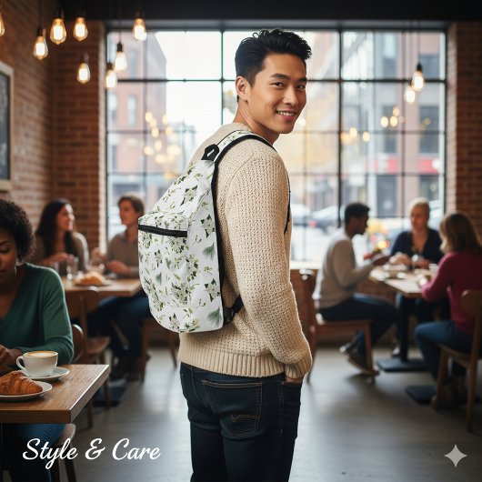 Eye-Catching White Green Floral Pattern Stylish Sling Bag