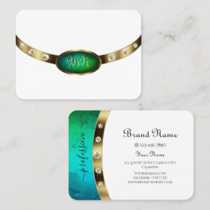 Eye Catching Wit Goud Blauwgroen Groen Gradient Ma Visitekaartje