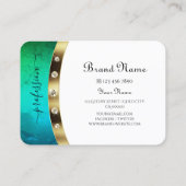 Eye Catching Wit Goud Blauwgroen Groen Gradient Ma Visitekaartje (Achterkant)