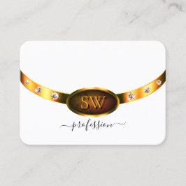 Eye Catching Wit Goud Sinaasappel Marmer en Monogr Visitekaartje