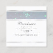 Eye Catching Wit Licht Baby Blauw Parel Glitter Vierkante Visitekaartje (Achterkant)