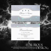 Eye Catching Wit Licht Baby Blauw Parel Glitter Vierkante Visitekaartje