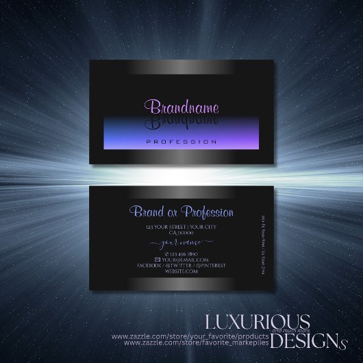 Eye Catching Zwart Blauw en Roze Gradiënt Visitekaartje