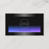 Eye Catching Zwart Blauw Roze Verloop en Logo Visitekaartje (Voorkant)