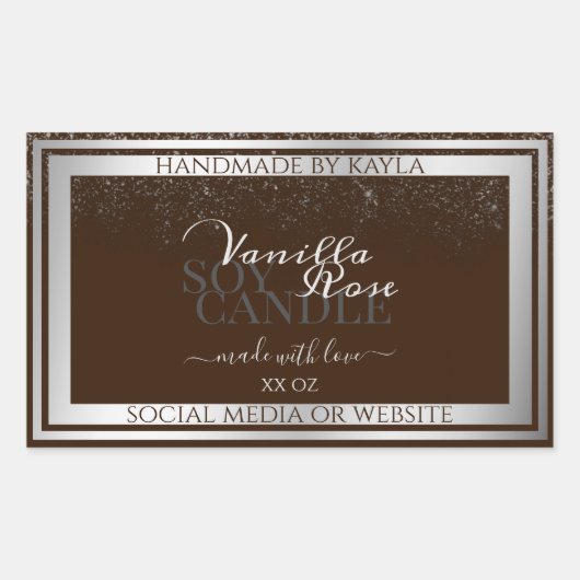 Eye Cating Product Labels donkerbruin en zilver (Voorkant)