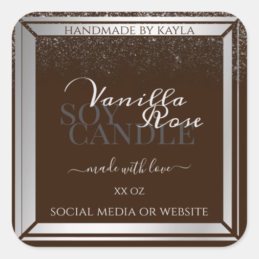 Eye Cating Product Labels donkerbruin en zilver (Voorkant)