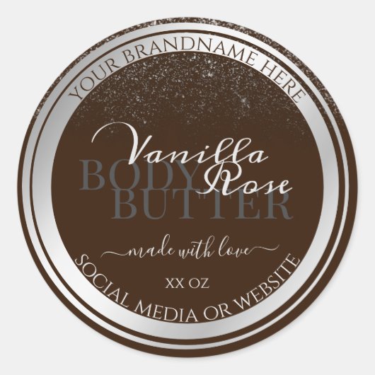 Eye Cating Product Labels donkerbruin en zilver (Voorkant)