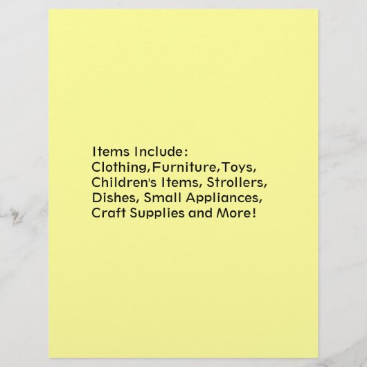 Eye Cating Yard Sale Flyer (Achterkant)