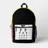 Eye Chart Book Bag Back Pack Bedrukte Rugzak (Voorkant)