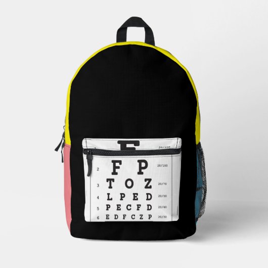 Eye Chart Book Bag Back Pack Bedrukte Rugzak (Voorkant)