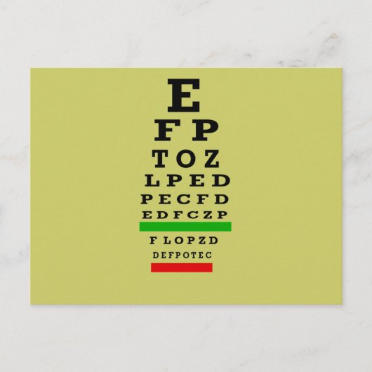 EYE CHART-cadeautjes Briefkaart (Voorkant)