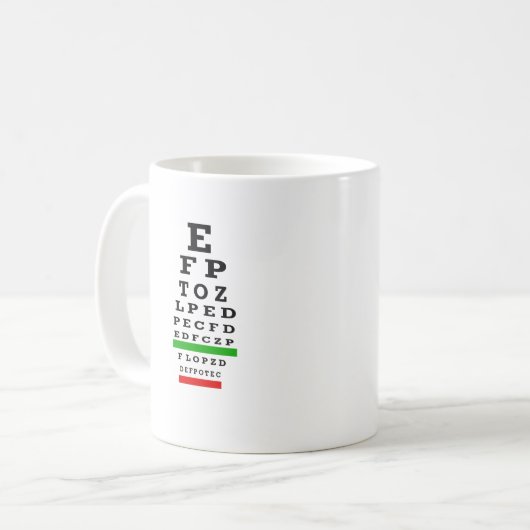 EYE CHART-cadeautjes Koffiemok (Voorkant links)