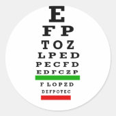 EYE CHART-cadeautjes Ronde Sticker (Voorkant)