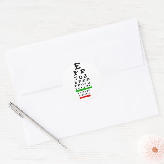 EYE CHART-cadeautjes Ronde Sticker (Envelop)