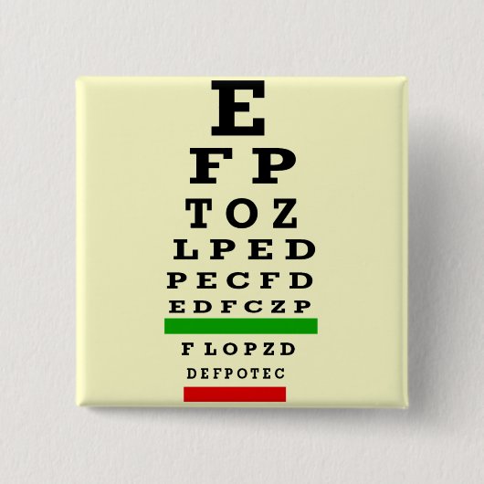 EYE CHART-cadeautjes Vierkante Button 5,1 Cm (Voorkant)