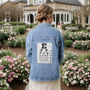 Eye Chart denim jeans jas Jacket