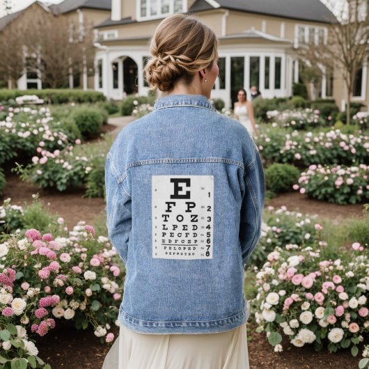 Eye Chart denim jeans jas Jacket (Huwelijk Achterkant)