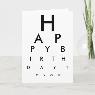 Eye Chart Happy Birthday Kaart