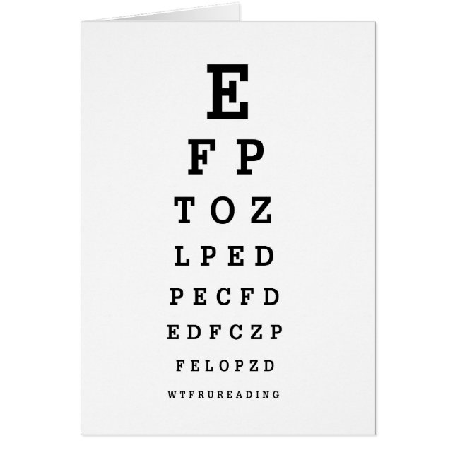 EYE CHART - Humor WTF RU LEZEN (Voorkant)