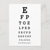 EYE CHART - Humor WTF RU LEZEN Briefkaart (Voorkant)