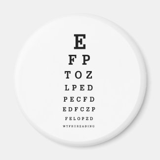 EYE CHART - Humor WTF RU LEZEN Magneet