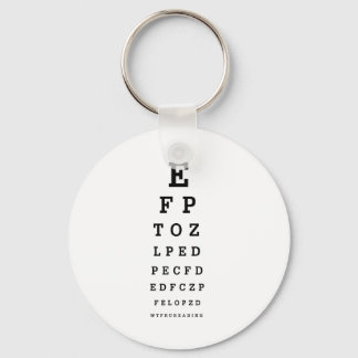 EYE CHART - Humor WTF RU LEZEN Sleutelhanger