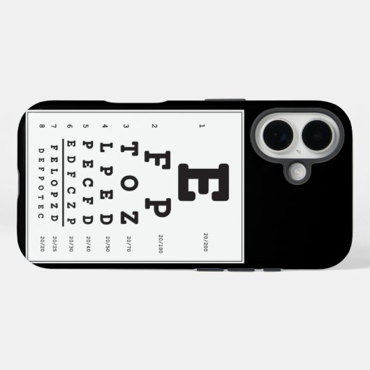 Eye Chart iPhone case (Achterkant (horizontaal))
