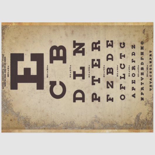 -Eye Chart-ontkoppelpapier Tissuepapier (Voorkant)