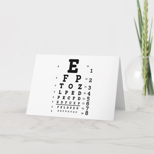 Eye Chart Optometrist Kaart (Voorkant)