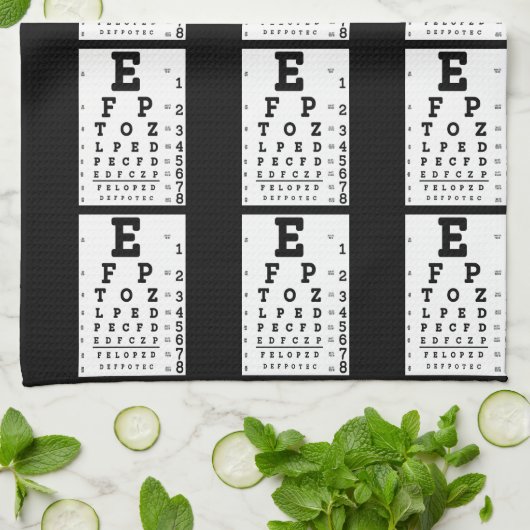Eye Chart Optometrist Theedoek (Gevouwen)
